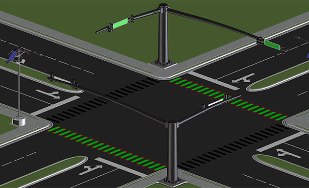 Intersection with DigiPaver crosswalks