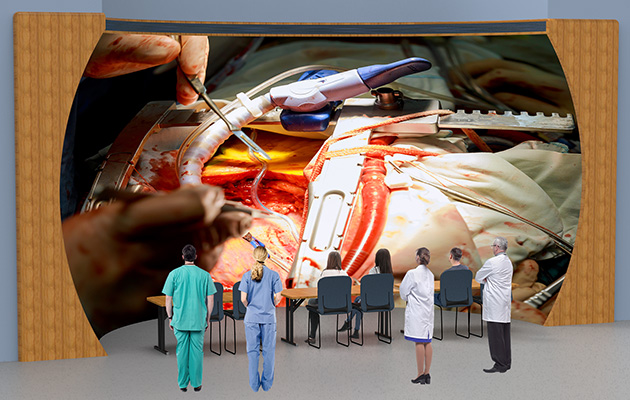 Doctors watching surgery in Immersive environment