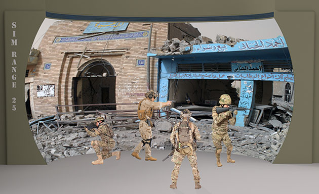 Soldiers in tactical environment screen